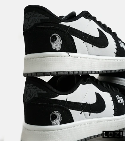 کفش کتانی مردانه و زنانه سفید مشکی نایک NIKE jordan Vodoo مدل 6195