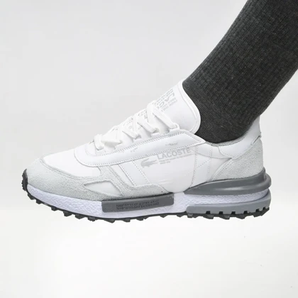 کفش و کتانی مردانه چرم طبیعی مدل لاگوست LACOSTE رنگ سفید کد 43331