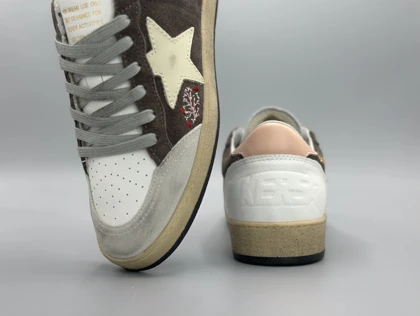 کتانی گلدن گوس ال تی دی جیر قهوه ای کرم گلبهی/Golden Goose Limited Edition