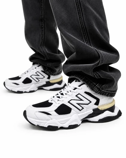 کفش کتانی بزرگ پا مدل نیوبالانس 9060 سفید مشکی New Balance 9060