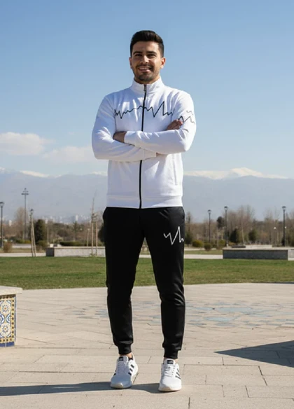 ست سویشرت شلوار مردانه سفید مدل EKO