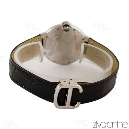 ساعت کارتیر بالن بلو بندچرم دورنگین نقره ای 105264