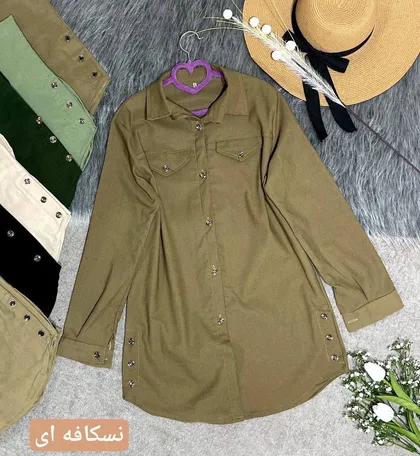 مانتو کتان بغل دکمه کد 76011