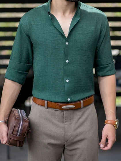 پیراهن شانتون سبز کد sh244