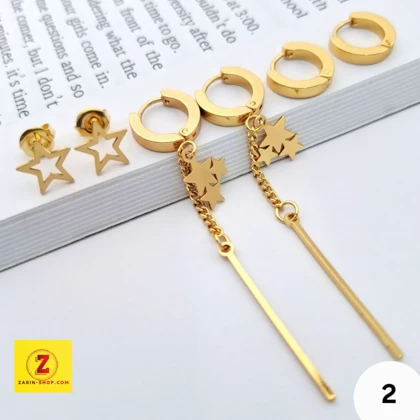 پک گوشواره 3 تایی استیل