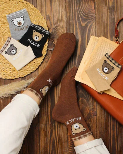 جوراب زنانه نیم ساق تدی Black