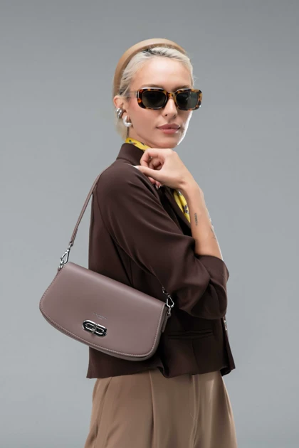 کیف دوشی زنانه چرم مصنوعی بدون دسته دیوید جونز DAVIDJONES