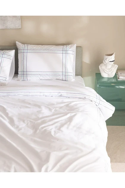سرویس روتختی کینگ سایز Madame Coco مدل Holly پنبه‌ای - سفید/نارنجی