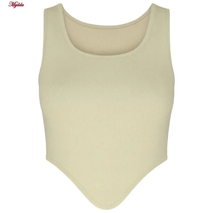 کراپ تاپ زنانه رنگ کرم ماییلدا مدل 5370-563
