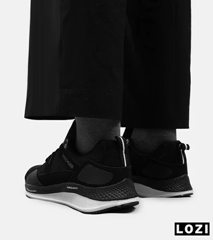کفش کتانی طبی زنانه و مردانه مشکی سفید SKECHERS archfit v02