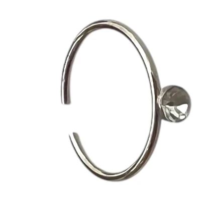 پیرسینگ بینی حلقه‌ای فیک با نگین ظریف