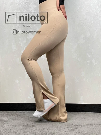 لگ کبریتی کمر گنی بغل چاک‌دار کرم(01402)