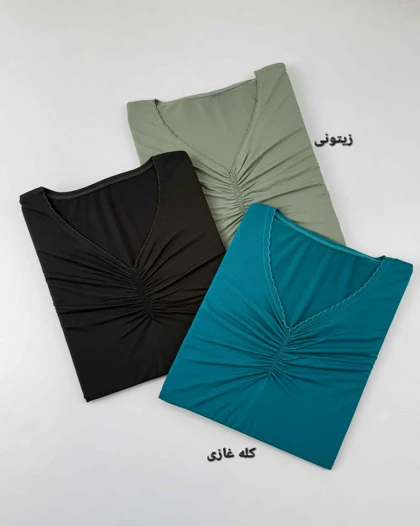 تیشرت زنانه جلو دوخت یقه هفت _ کد محصول 1144