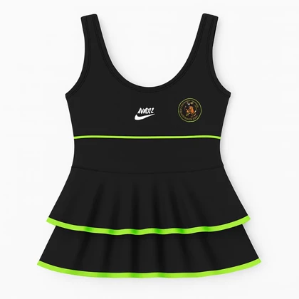 مایو زنانه دودامنه نایک با لاین سبز فسفری