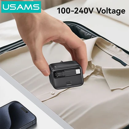 شارژر دیواری 30 وات یوسامز USAMS مدل CC241 تایپ سی با کابل