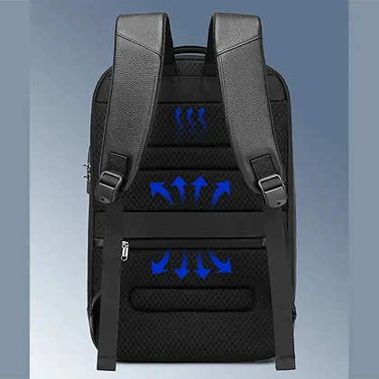 کوله پشتی لپ تاپ 15.6 اینچ چرم بنج Bange اصل مدل BG-6622 قفل دار با پورت USB