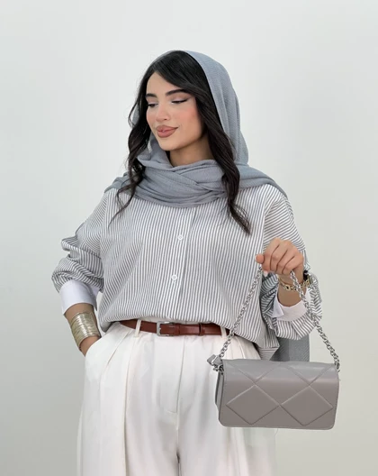 شومیز راه راه ترکیبی ماهگل(101)کد:5192
