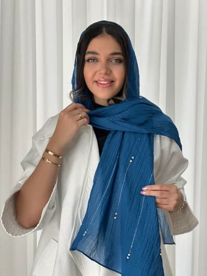 شال حریر نگین‌دار