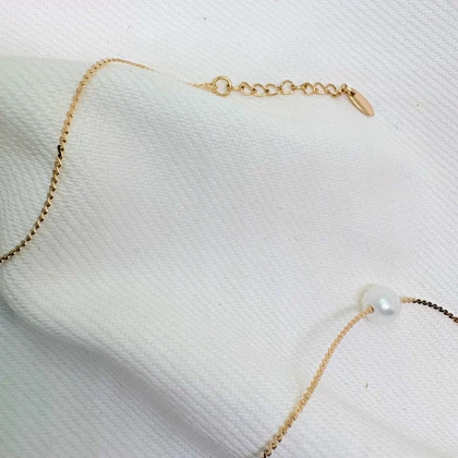 گردنبند ژوپینگ مدل "اشک فرشته" | ترکیب مروارید و گوی طلایی با درخشش ابدی