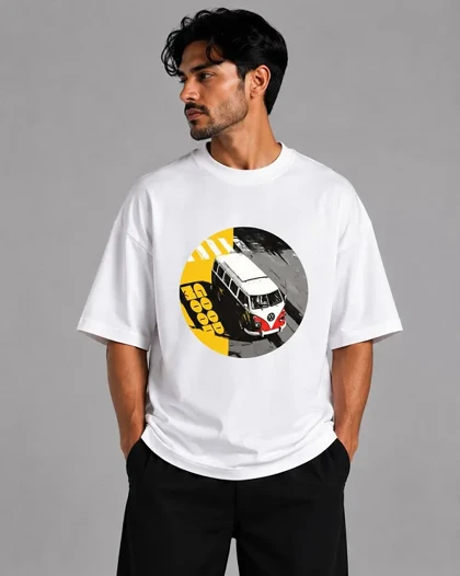 تیشرت باکسی طرح ون کلاسیک رترو استایل Pop Art Street