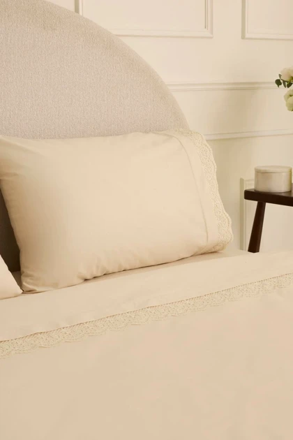 سرویس روتختی دو نفره Karaca Home مدل Velisse پنبه‌ای - بژ