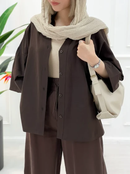 شومیز مانتویی بغل چاک سوگند