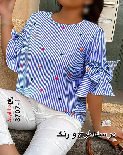 شومیز زنانه مجلسی سایز بزرگ کد 3707