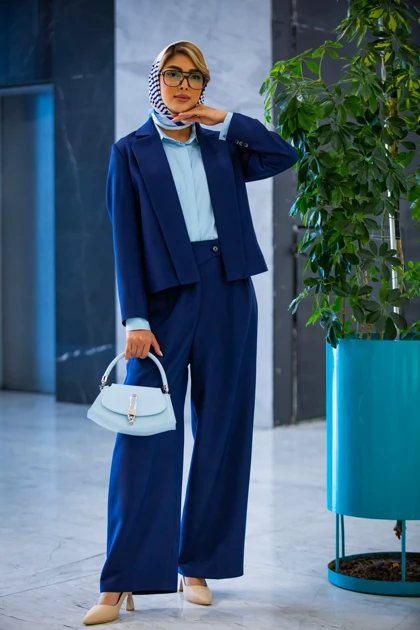 مانتو شلوار یقه e شالدار