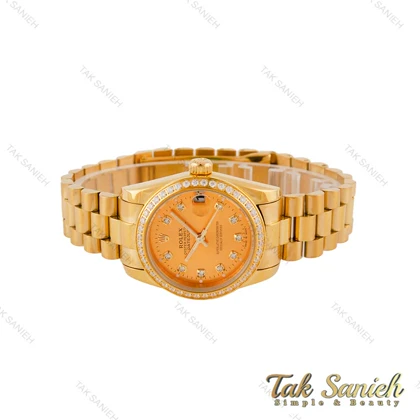 ساعت رولکس زنانه بند پرزیدنت تمام طلایی دورنگین Rolex-4959-L