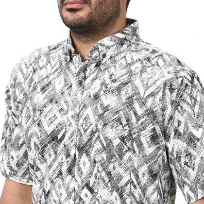 پیراهن آستین کوتاه طرح دار مردانه مدل 6112116