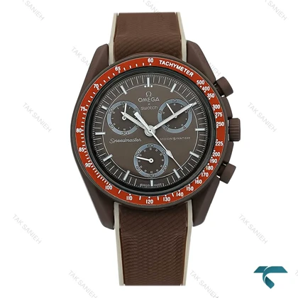 ساعت امگا سواچ قهوه ای بند رابر Swatch-8847-U