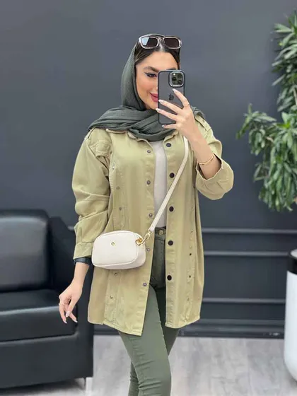 مانتو پرچ دار صدف