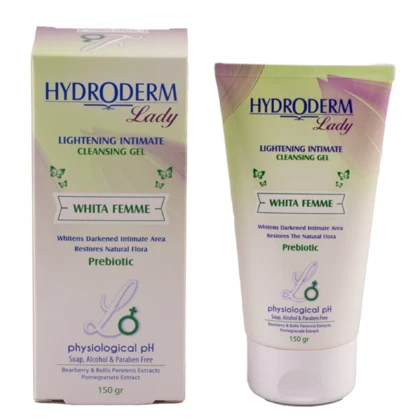 ژل بهداشتی بانوان هیدرودرم Hydroderm مدل Whita Femme روشن کننده