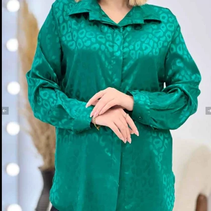 شومیز زنانه پلنگی حریر ساتن