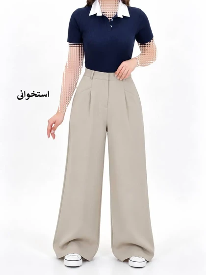 7563-شلوار مزونی کرپ ela