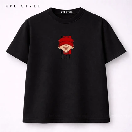 تیشرت باکسی نخ پنبه با طرح مرد ژاپنی | بدون آبرفت | کد 1458