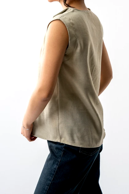 تاپ باکسی زربافت یقه برگردان زنانه