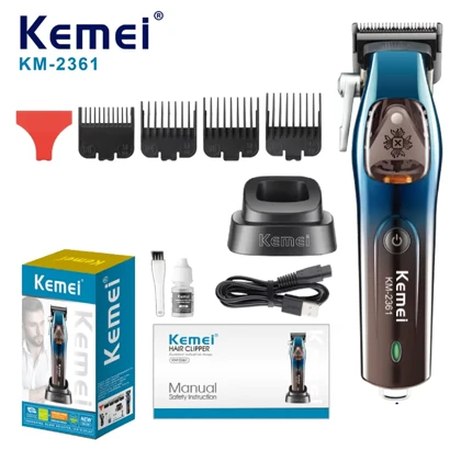 ماشین اصلاح موی سر و صورت مردانه با پایه شارژ کیمی مدل KM-2361