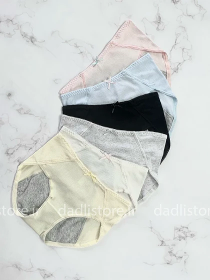 شورتکس قاعدگی نخی طرح فانتزی کبریتی پاپیون دار