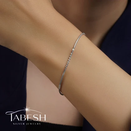 دستبند نقره مینیمال کد 3114