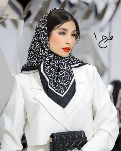 روسری ابریشم توییل مشکی 4199