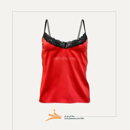 ست تاپ و شورتک ساتن ابریشم لبه توری برند تی بی ان