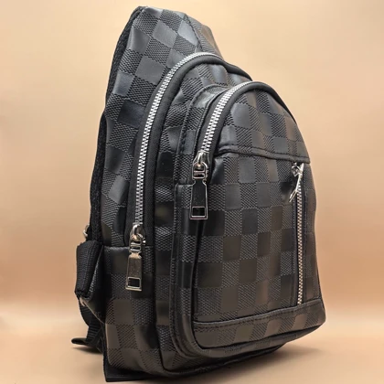 بادی بگ چرم مشکی مدل شطرنچی