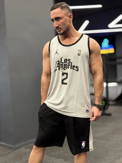 ست بسکتبالی لس آنجلس (Los Angeles) پارچه فلامنت سوزنی طرح آجری (8 رنگ)