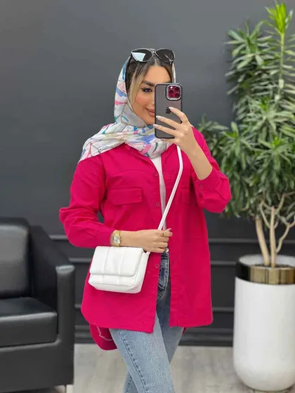مانتو آستین برش‌دار دو جیب