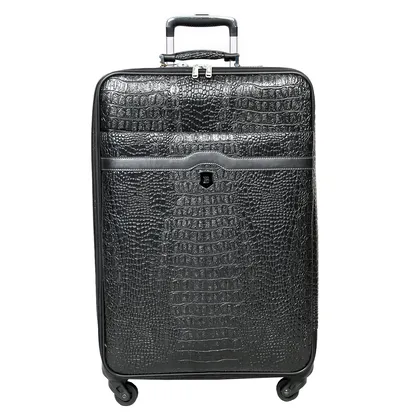 مجموعه چهار عددی چمدان طرح چرم مشکی مدل T6012