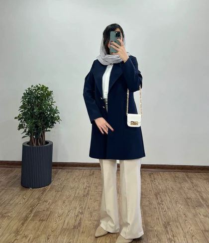 مانتو کتی بلند دکمه دار تیلان