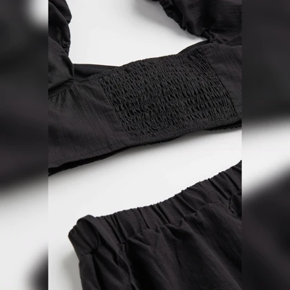 پیراهن کوتاه زنانه مشکی پاف اچ اند ام سایز XS