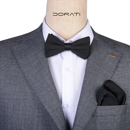 ست پاپیون و پوشت ساتن مشکی 7158