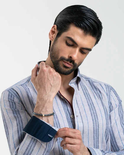 ام کی کالکشن پیراهن آستین بلند mk-2737-blue
